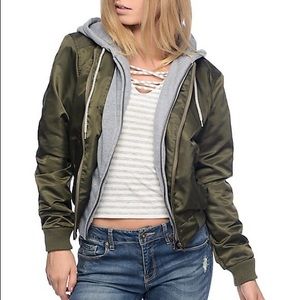 Hooded bomber jacket